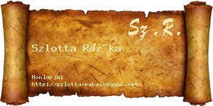 Szlotta Réka névjegykártya